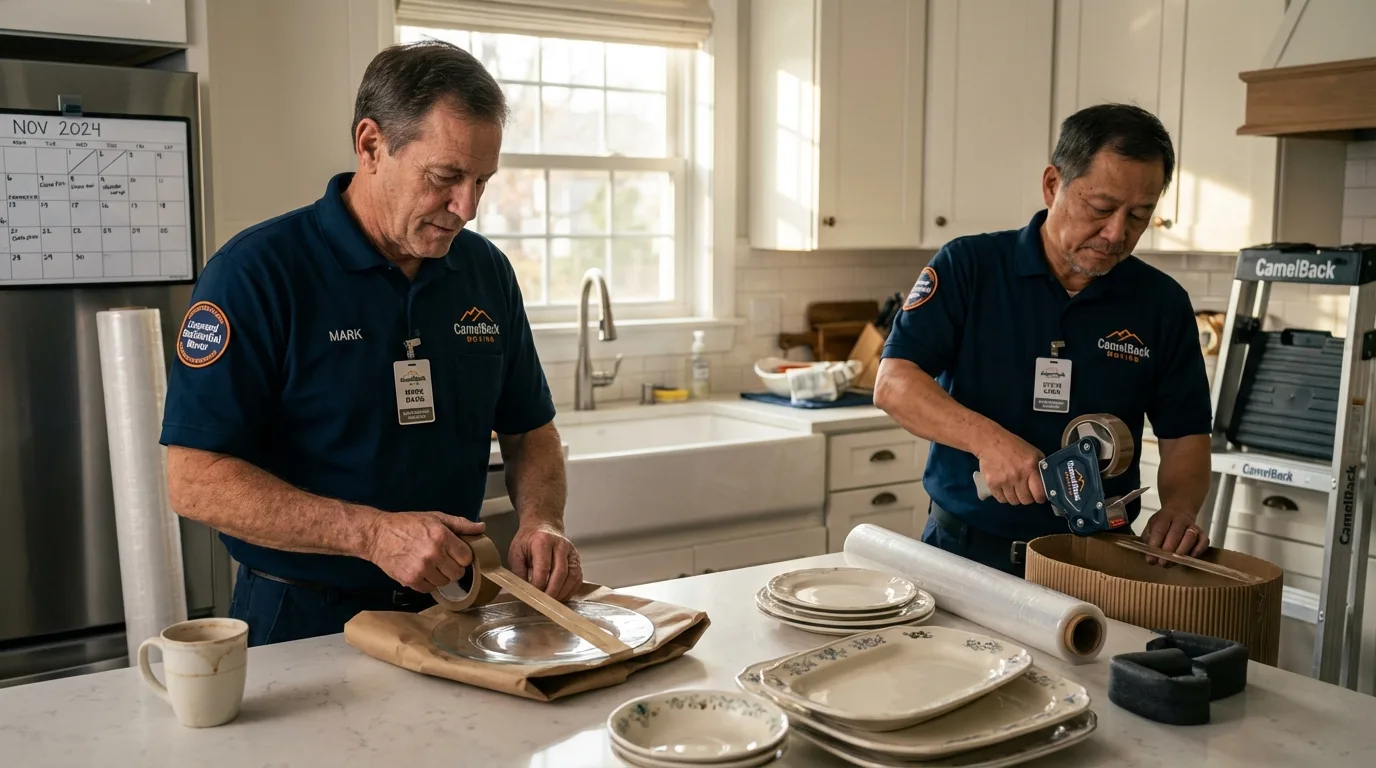 Professional crew packing kitchen dishware in Defiance, OH